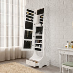 Load image into Gallery viewer, Freestanding Mirror Jewelry Cabinet with Drawers