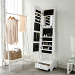 Load image into Gallery viewer, Freestanding Mirror Jewelry Cabinet with Drawers