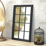 Load image into Gallery viewer, Large Rectangular Black 12 Pane Wall Mirror