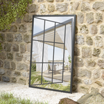 Load image into Gallery viewer, Modern Rectangular Grid Wall Mirror Black Framed Wall Decoration