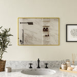 Load image into Gallery viewer, Wall Mounted Bathroom Modern Aluminium Alloy Frame Rectangle Mirror