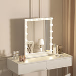 Load image into Gallery viewer, Hollywood Style Lighted Rectangular Makeup Mirror with Base