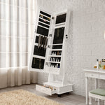 Load image into Gallery viewer, Vintage Lockable Jewelry Armoire Cabinet with Mirror on Wheels
