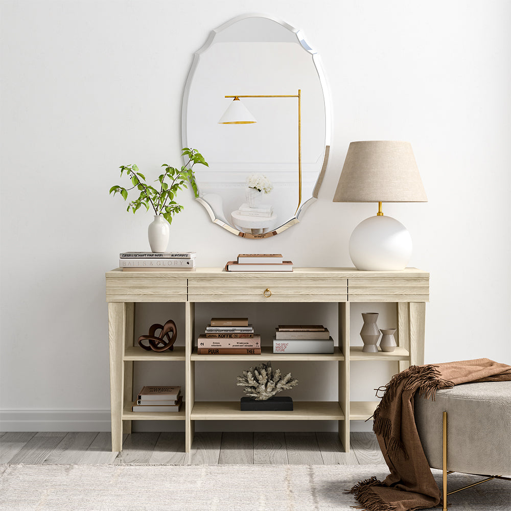 Wall Mounted Mirror with Beveled Edge for Bathroom Vanity Entryway Living Room