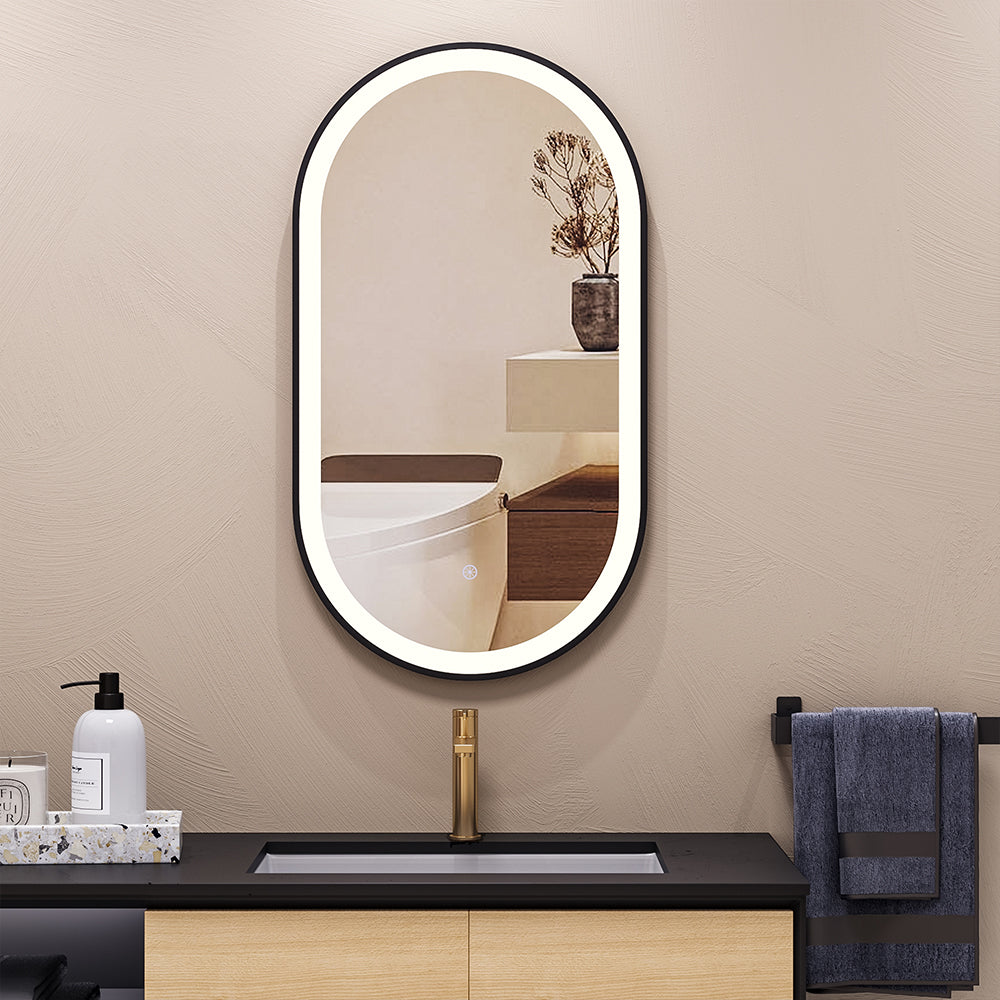 LED Bathroom Mirror Oval Wall Mirror with Defogger