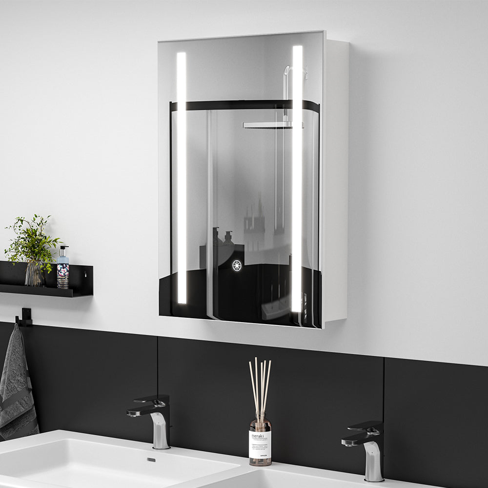 Wall Mounted Bathroom LED Mirror Medicine Cabinet with Shelves