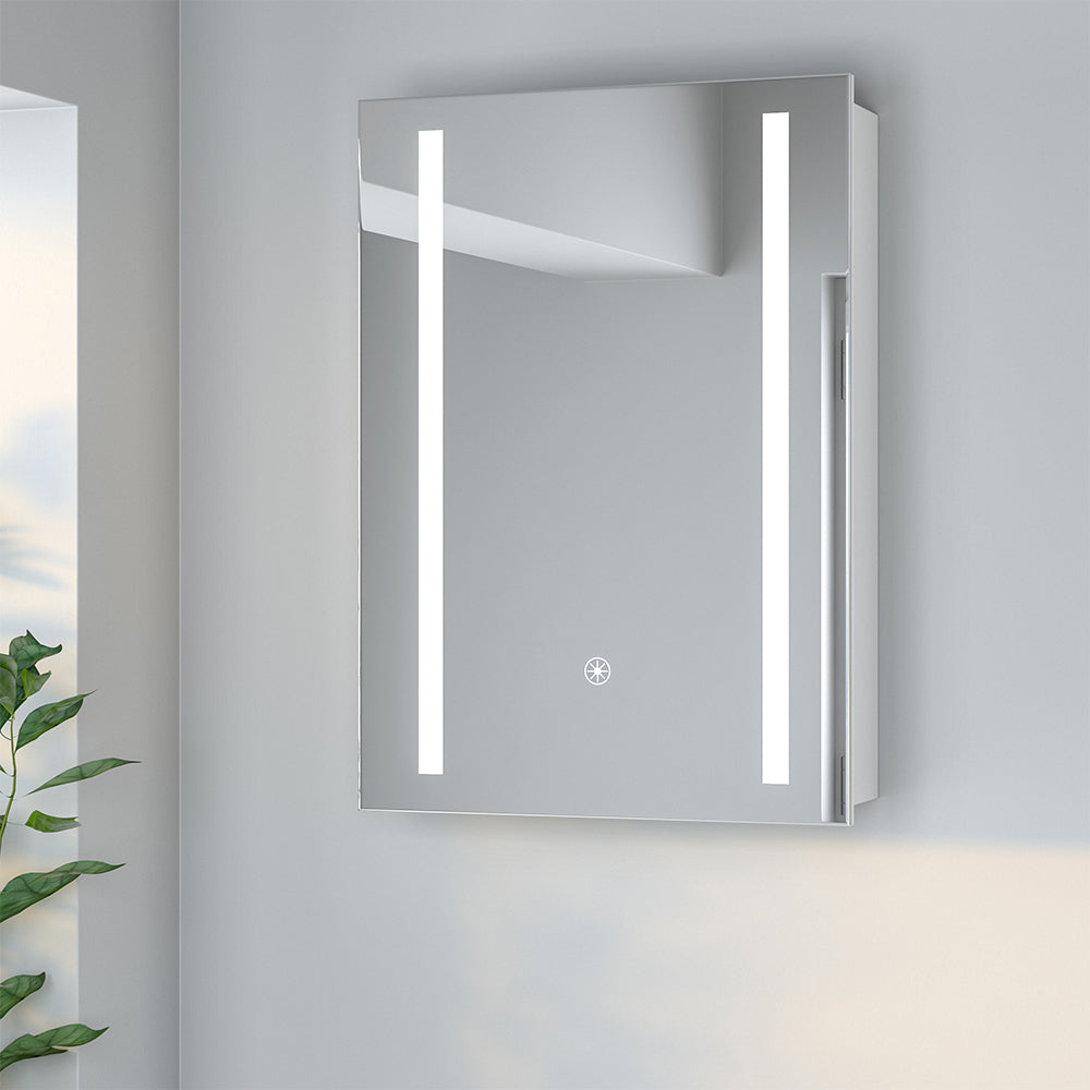 Wall Mounted Bathroom LED Mirror Medicine Cabinet with Shelves