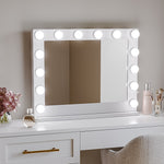 Load image into Gallery viewer, Metal Round Lighted Makeup Mirror for Tabletop
