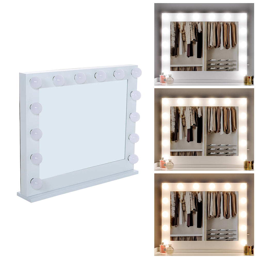 Metal Round Lighted Makeup Mirror for Tabletop