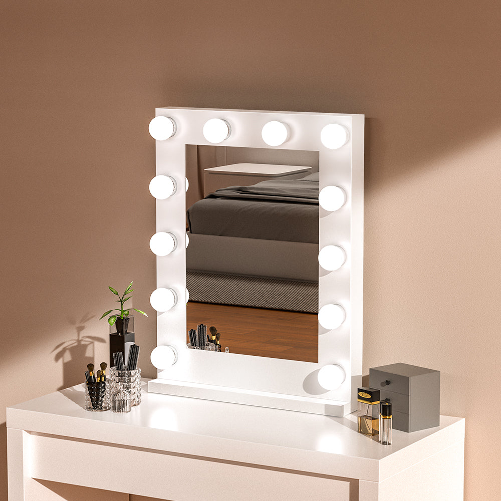 Metal Round Lighted Makeup Mirror for Tabletop