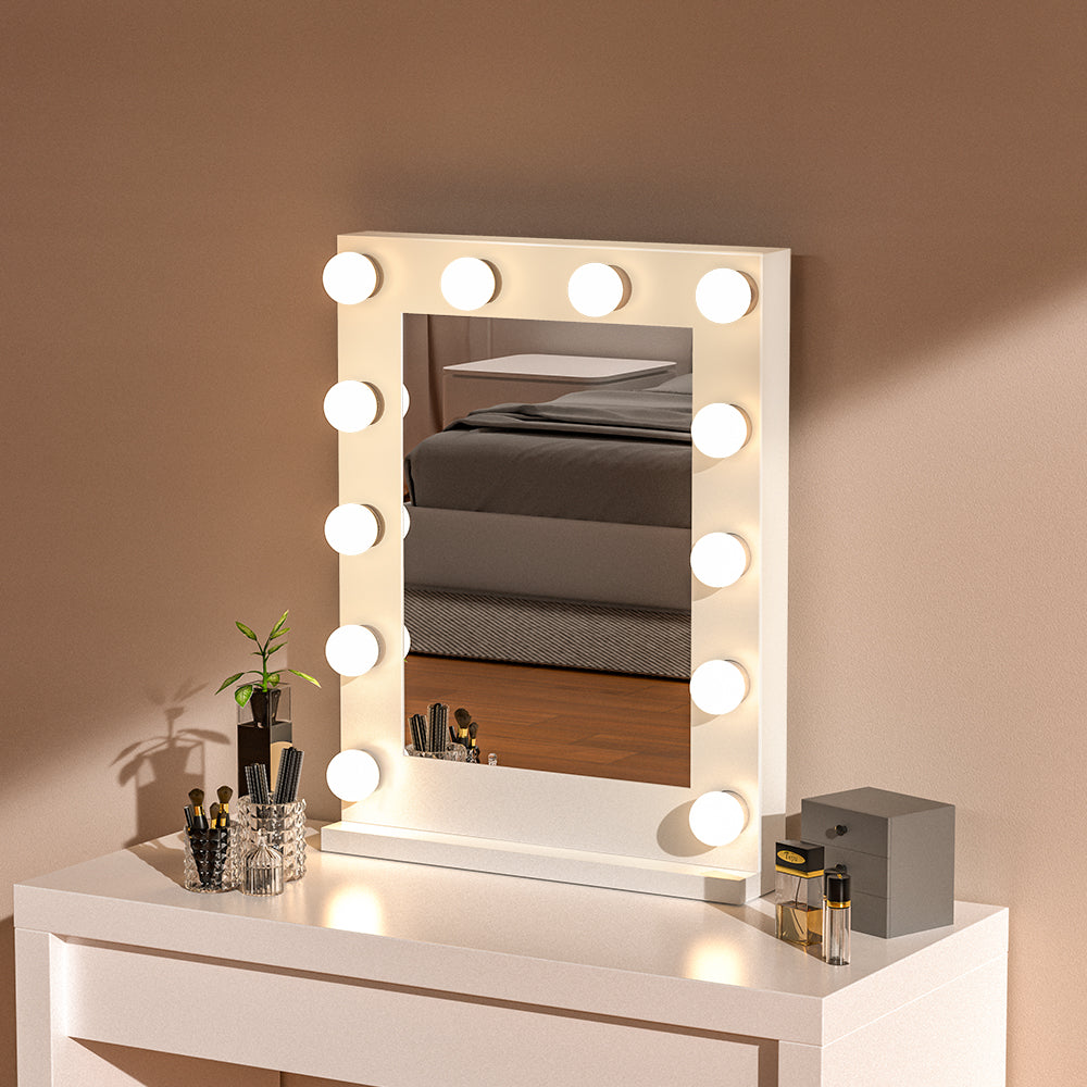 Metal Round Lighted Makeup Mirror for Tabletop