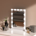 Load image into Gallery viewer, Hollywood Style Lighted Rectangular Makeup Mirror with Base
