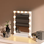 Load image into Gallery viewer, Hollywood Style Lighted Rectangular Makeup Mirror with Base
