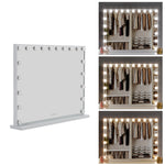 Load image into Gallery viewer, Hollywood Style Lighted Rectangular Makeup Mirror with Base
