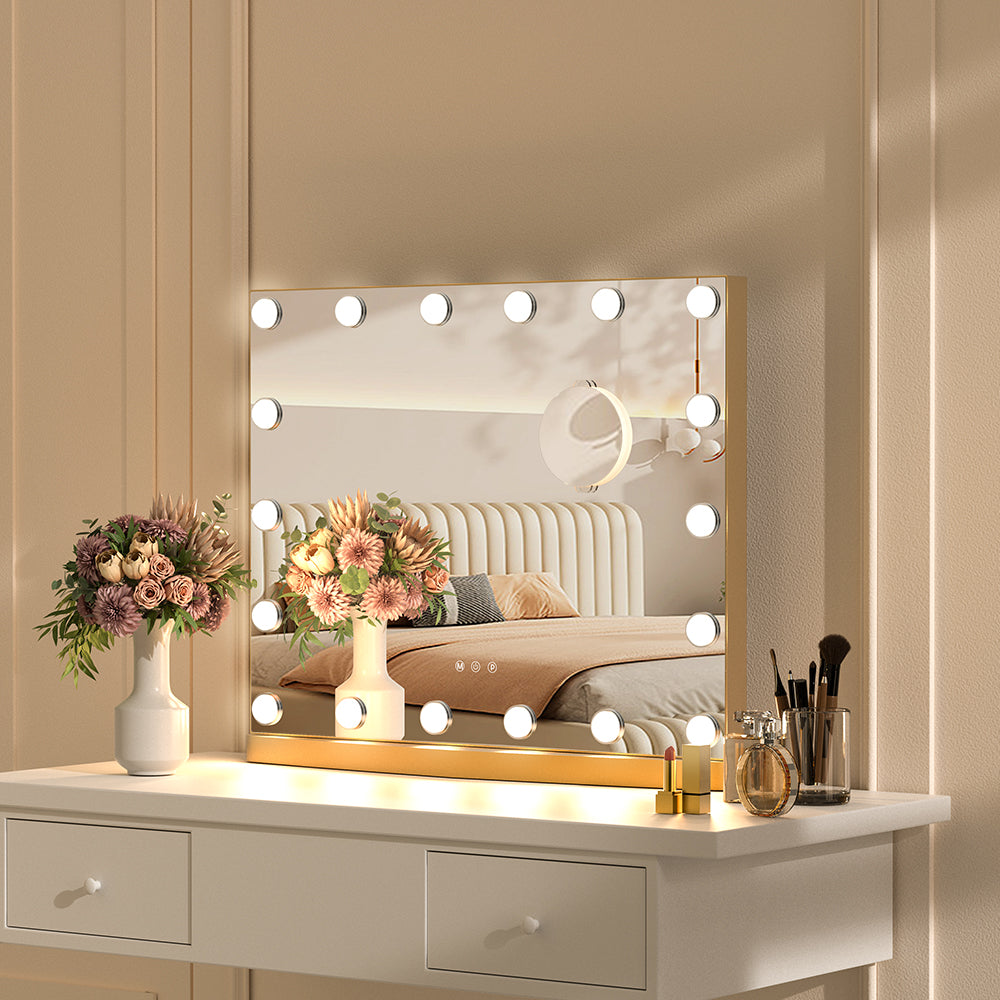 Hollywood Lighted Rectangle LED Metal Makeup Mirror