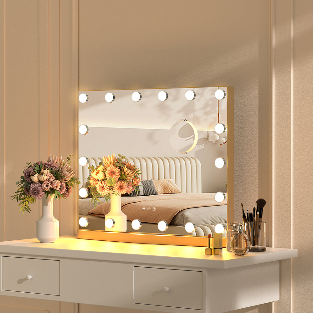 Hollywood Lighted Rectangle LED Metal Makeup Mirror