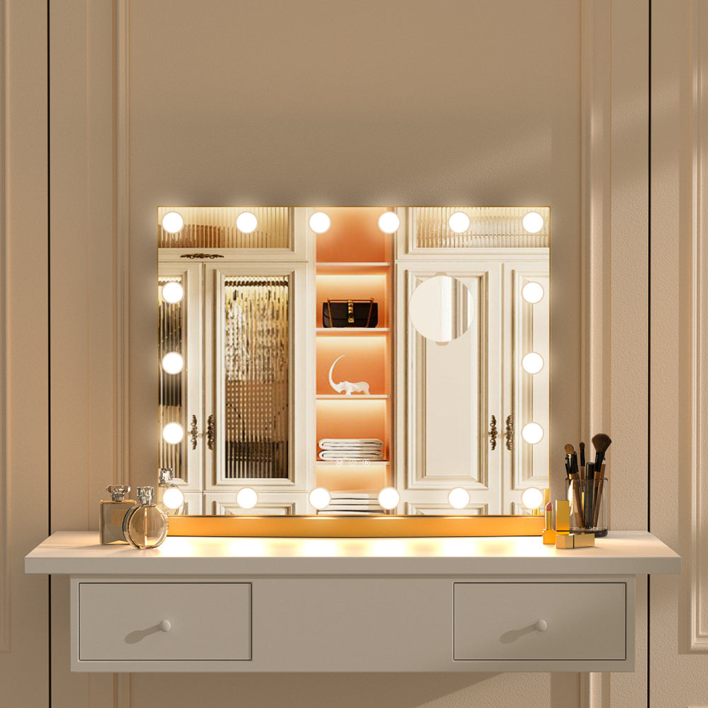 Hollywood Lighted Rectangle LED Metal Makeup Mirror